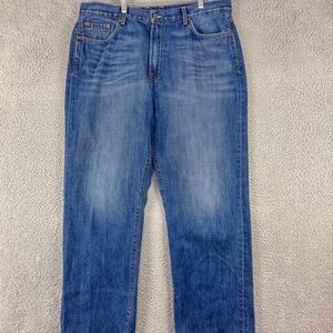 VTG Lucky Brand Jeans Mens 38 Blue Bootcut Dungarees Loose Baggy Y2K Made in USA